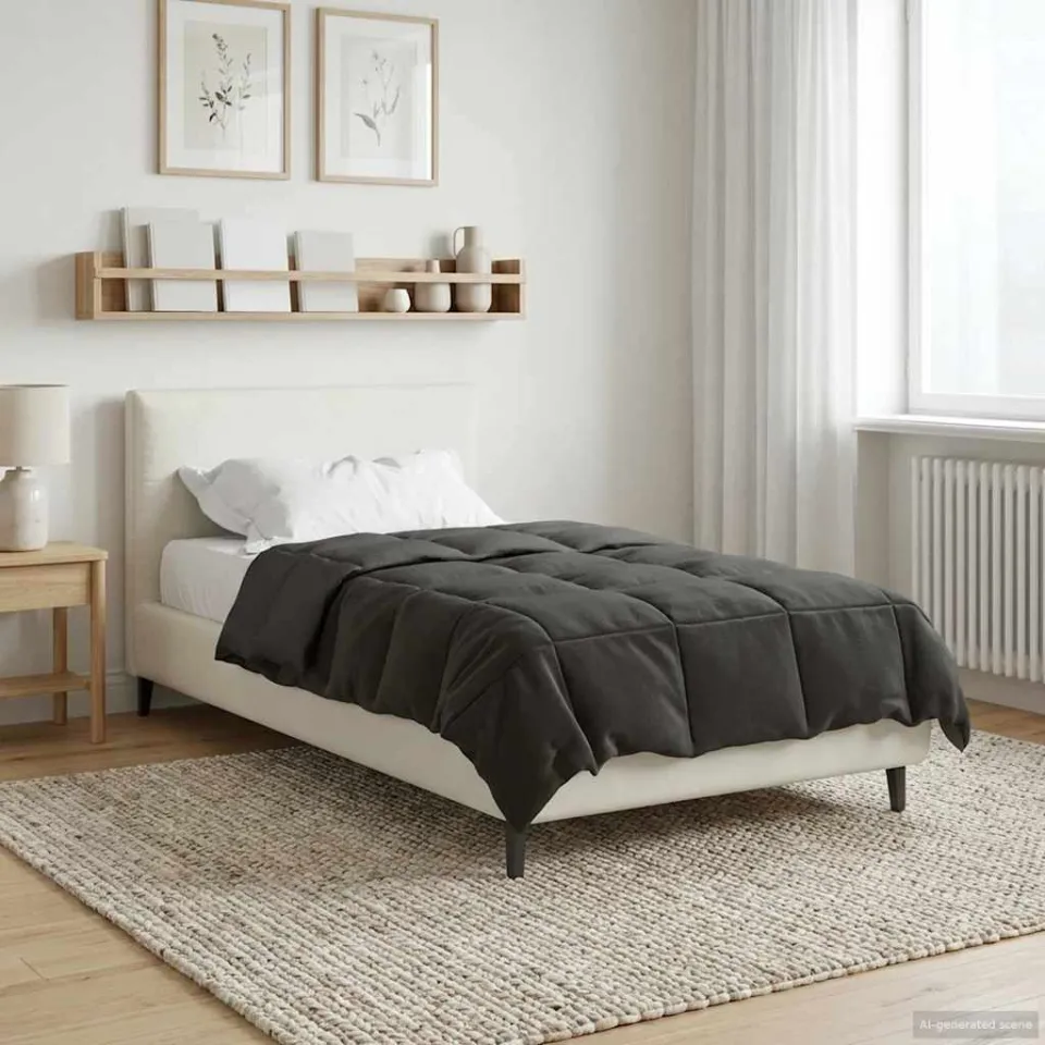 vidaXL Zomer Dekbed 140 x 200 cm Zomer Microfiber (100% polyester) anthraciet, foto 4