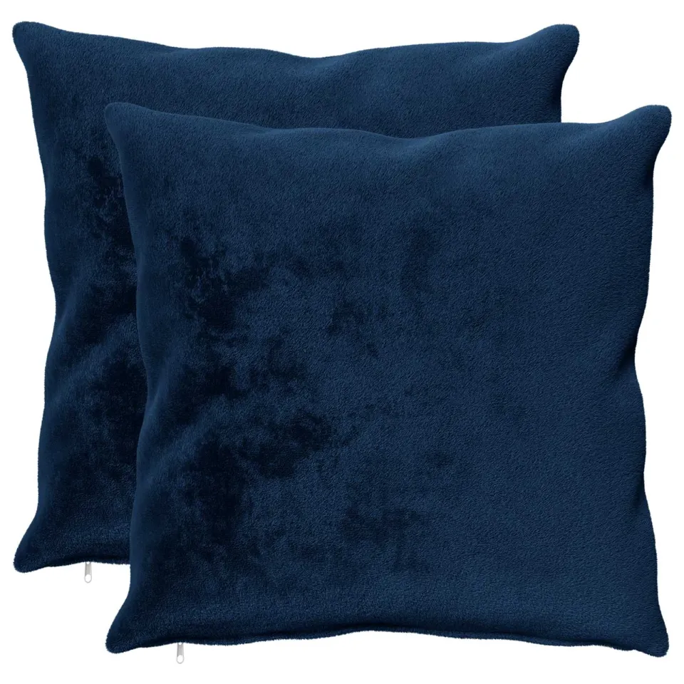vidaXL Kussensloop 2 st HEERLEN Marineblauw 80 x 80 cm Flanel