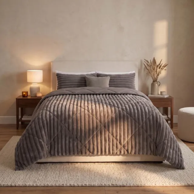 Zensation Lazy all-in-one dekbed ribstof - donkerbruin, foto 2