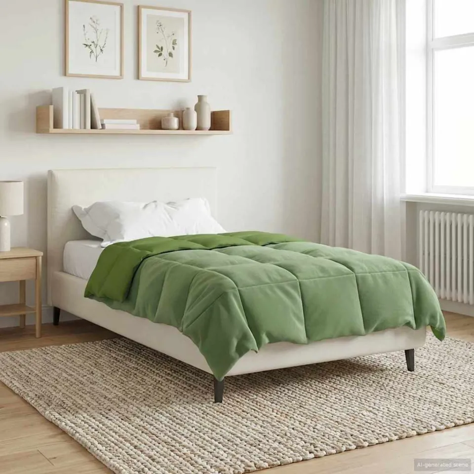 vidaXL Winter Dekbed 135 x 200 cm Winter Microfiber (100% polyester) groen, foto 4