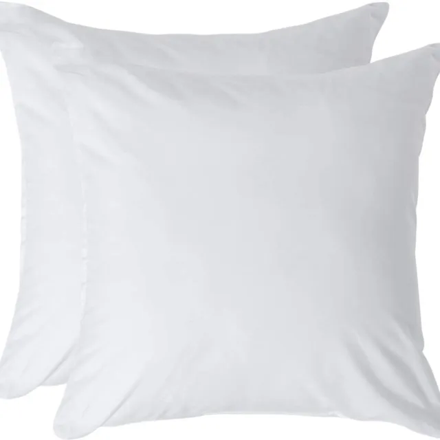 Homescapes Kussensloop 40x40 cm Set van 2 – Wit – 100% Egyptisch Perkal Katoen – 200 TC