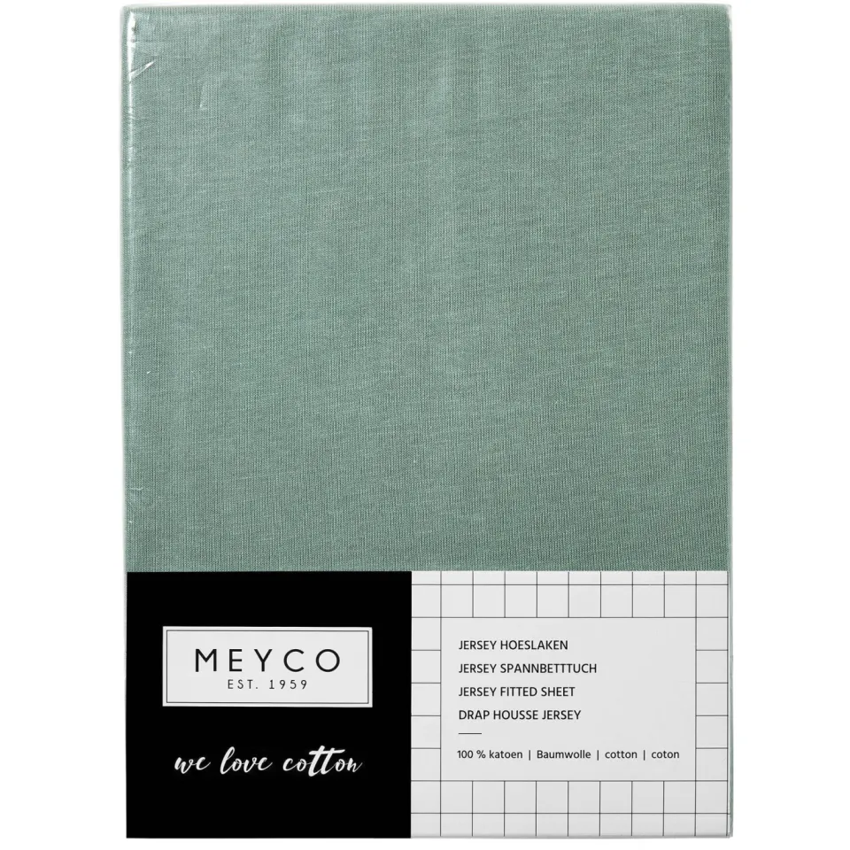 Meyco jersey baby hoeslaken ledikant 60x120 cm stone green, foto 3