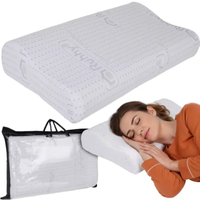 Ruhhy Orthopedisch kussen van traagschuim met antibacteriële hoes en draagtas - 49 x 30 x 9,5 cm