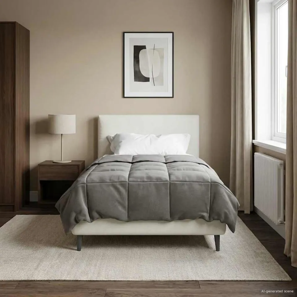 vidaXL Winter Dekbed 135 x 220 cm Winter Microfiber (100% polyester) lichtgrijs, foto 4