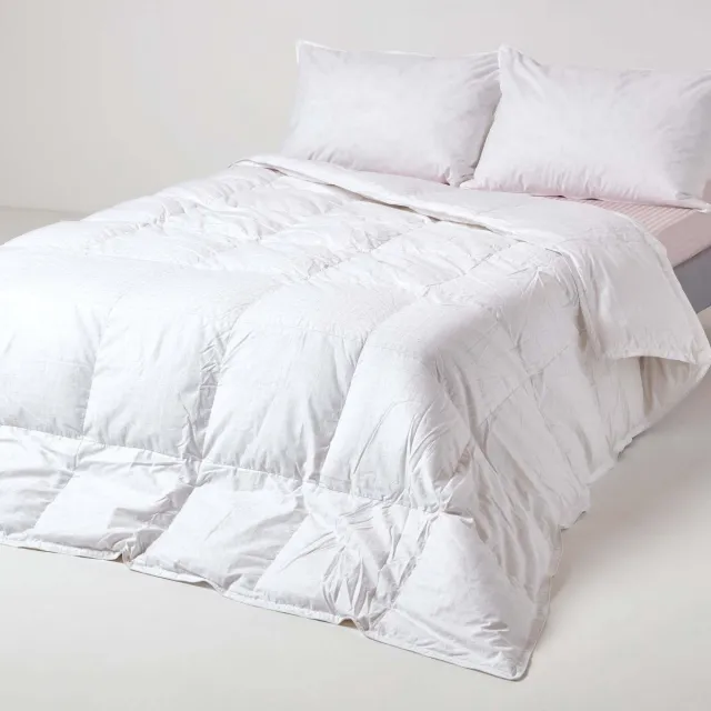 Homescapes Premium Donzen Zomerdekbed 155x220 cm – ≥70% Ganzendons – Warmteklasse 3 – Katoen 300TC – OEKO-TEX® & RDS – Wasbaar 40°C Wit