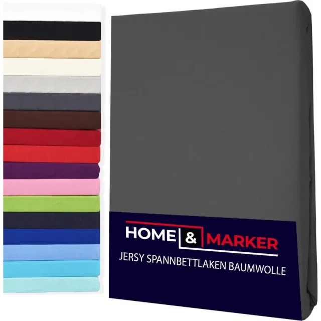 Home & Marker Hoeslaken - Fitted Sheet - Matras Overtrek - Beddengoed - Bed Sheet - Grijs - 180x200 cm - COTSHE