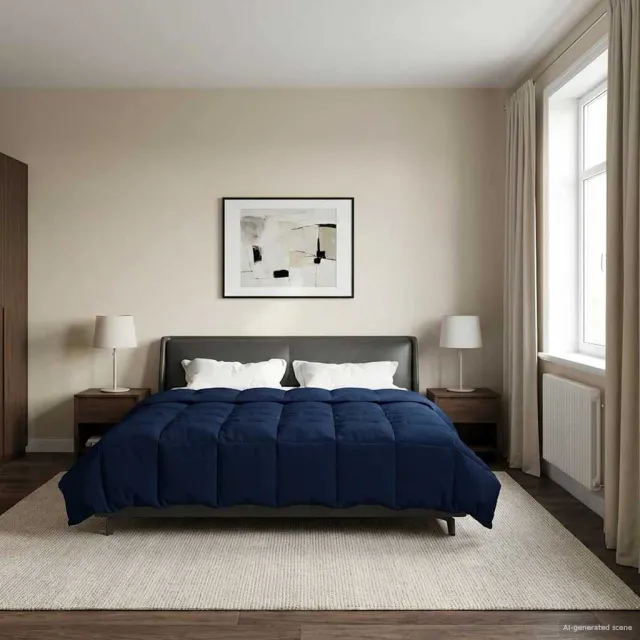 vidaXL Vol jaar dekbed 240 x 260 cm Microfiber (100% polyester) Blauw