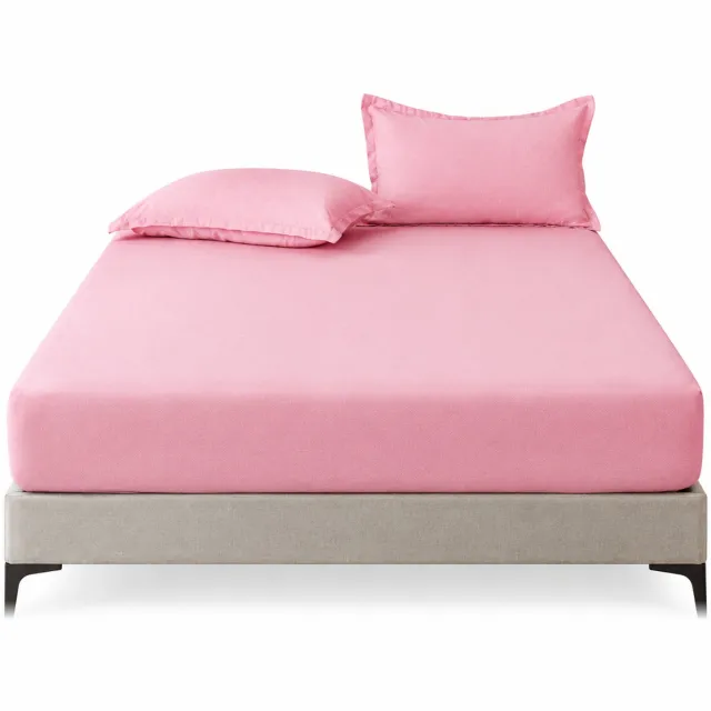 SWGOTA Driedelige beddengoedset lichtroze - hoeslaken 137 x 190 cm en twee kussenslopen - polyester, effen