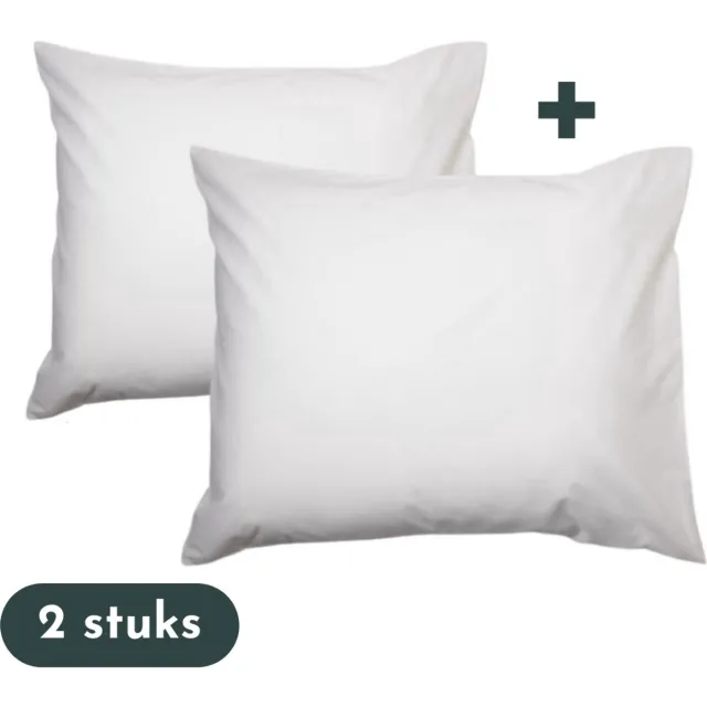 Zavelo Kussenslopen - Hotelkwaliteit - Set van 2 Stuks - Wit - 60x70cm - 100% Katoen - Hotelsluiting