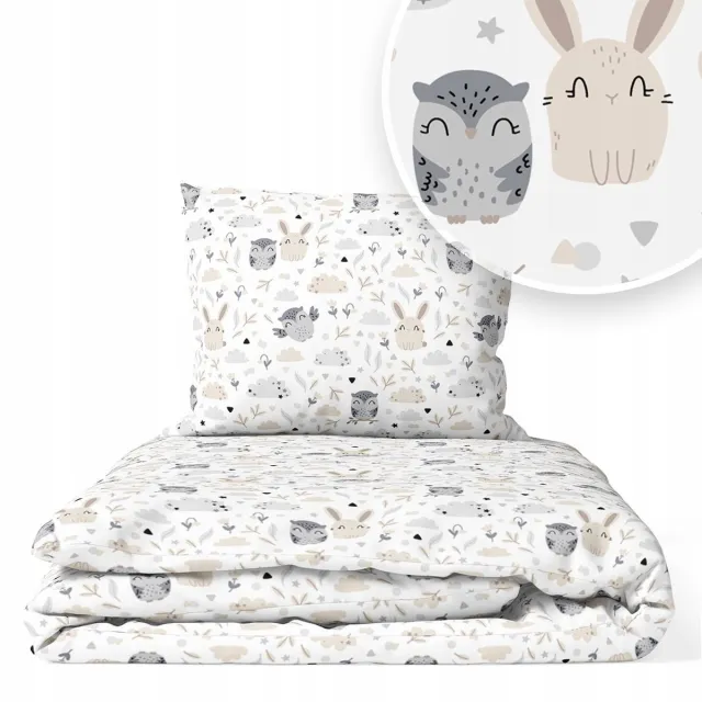 Ankras Kinderbeddengoed 2-delig - Konijn met Uil multicolor