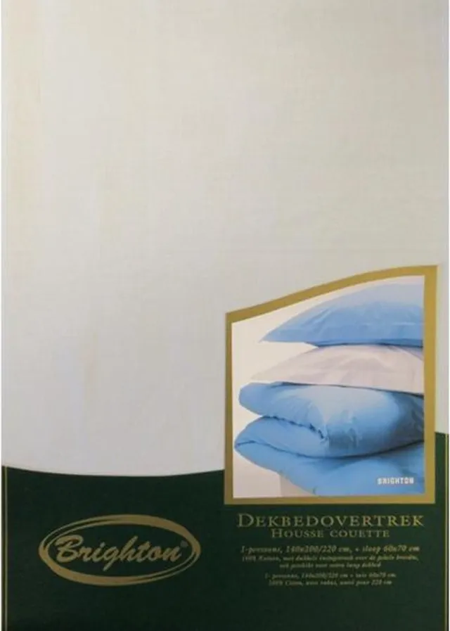 Brighton Uni Dekbedovertrek - Eenpersoons - 140x200/220 cm - Licht Blauw