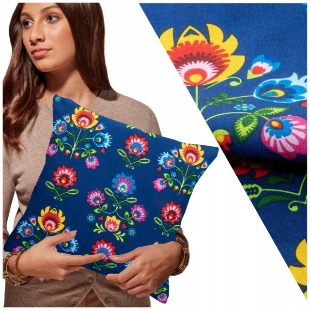 LOZKOHOLICY.PL Belluno Katoenen Kussensloop 40x40 cm met Rits - Zachte Slaapervaring Blauw