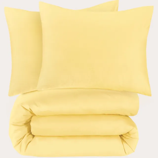 NOUS Living basis dekbedovertrek 2-persoons - geel (200x220 cm)