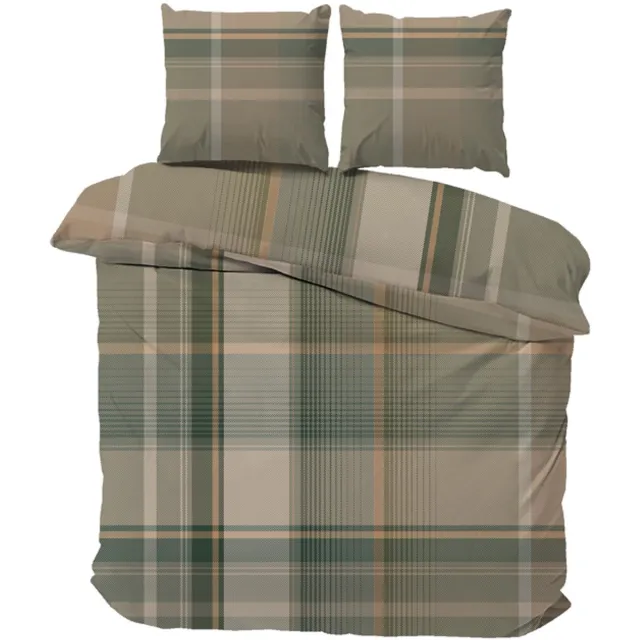 iSleep Dekbedovertrek Nicky - Tweepersoons - 200x200/220 cm - Groen