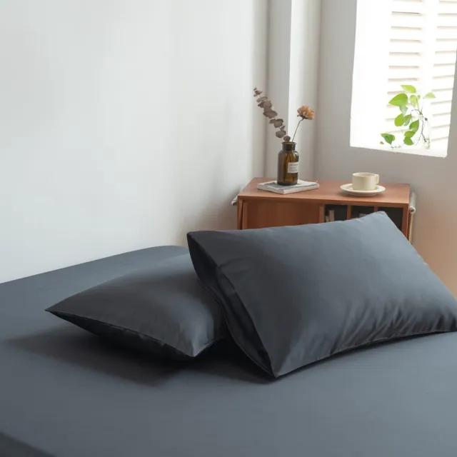 Boomba Bamboo bamboe kussenslopen - Space Blue - 80x80 cm - set van 2 - 100% biologisch bamboe - 400TC satijn Grijs