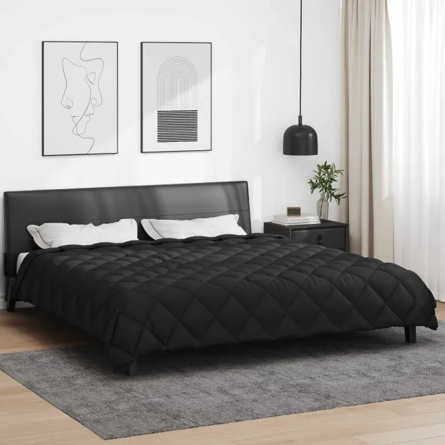 vidaXL Winter Dekbed 220 x 240 cm 450 gsm Microvezel Zwart