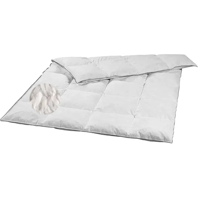 Sleepling 135 x 200 cm donzen winterdekbed | dik winterdekbed | vulling van 90% dons en 10% veren | gemaakt in de EU | wasbaar op 60 graden | wit