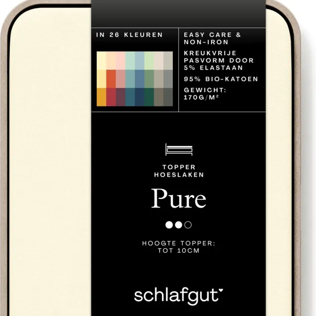 schlafgut Jersey Pure topper hoeslaken - Tweepersoons - Yellow Light