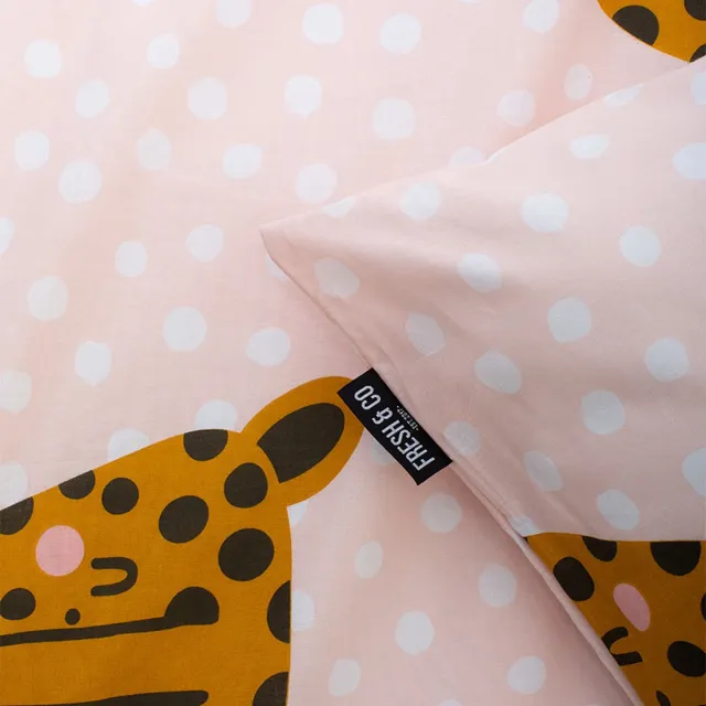 Fresh&Co Kids Kinderdekbedovertrek Pink Panther - Katoen - Kinderdekbedovertrek met kussensloop Wit