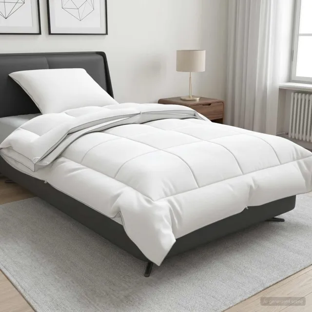 vidaXL Dekbed en Kussen Set 2 st 155x200 cm 4 seizoenen 200+300 GSM Wit