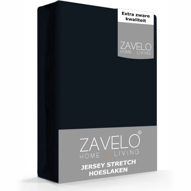 Zavelo Jersey Hoeslaken Navy - Lits-jumeaux (160x200 cm) - Hoogwaardige Kwaliteit - Rondom Elastisch - Perfecte Pasvorm