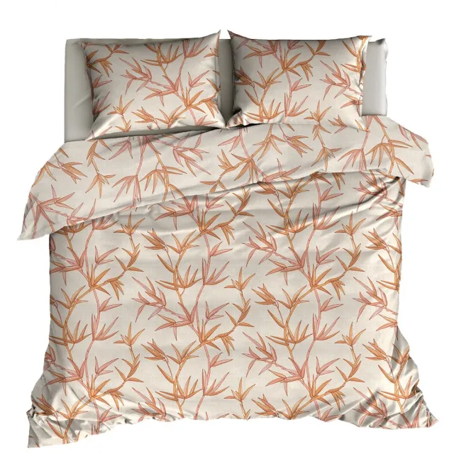 Livello Dekbedovertrek Bamboo Leaves Brown 1 persoons
