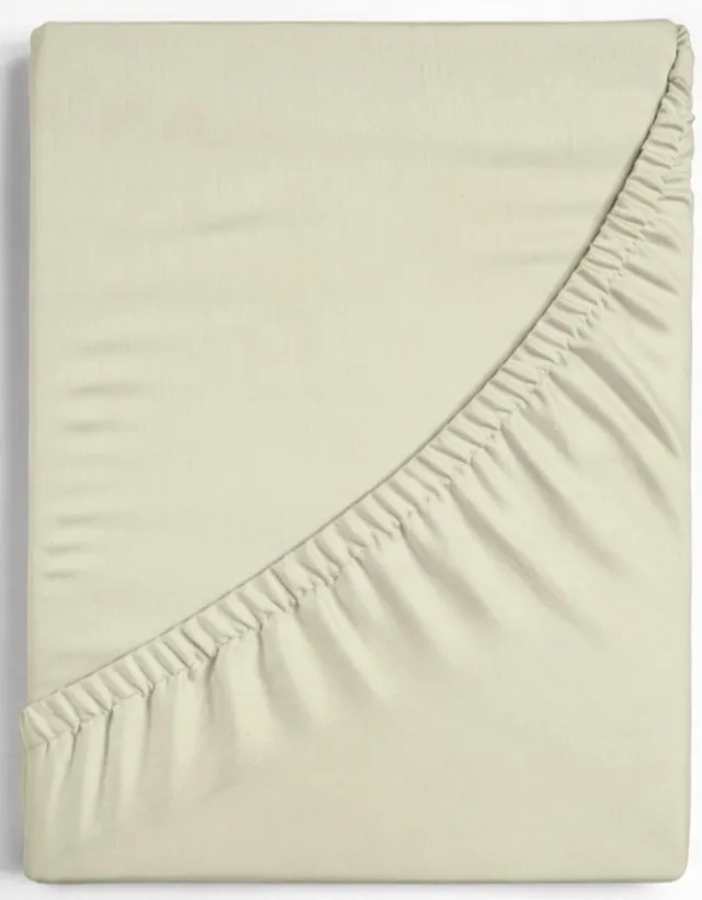 Dreamers Den Linea - Hoeslaken - Katoensatijn - 450 TC - Katoen Satijn - 180x220 cm + 35 cm - Zand