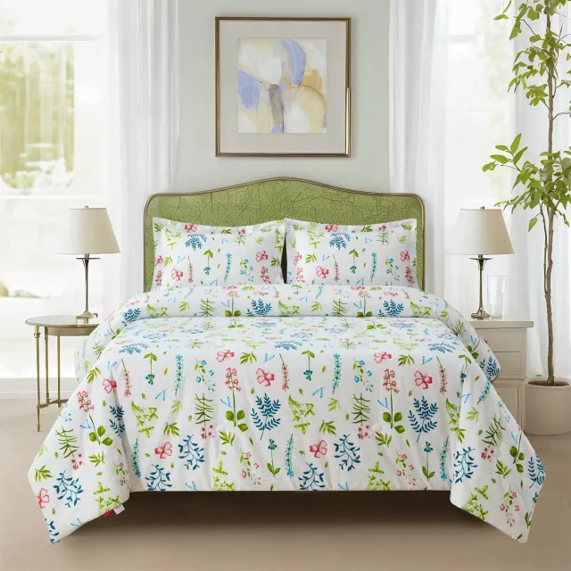 Zorgmatras.com Zomerdekbed Louá Wit, blauw, roze, groen
