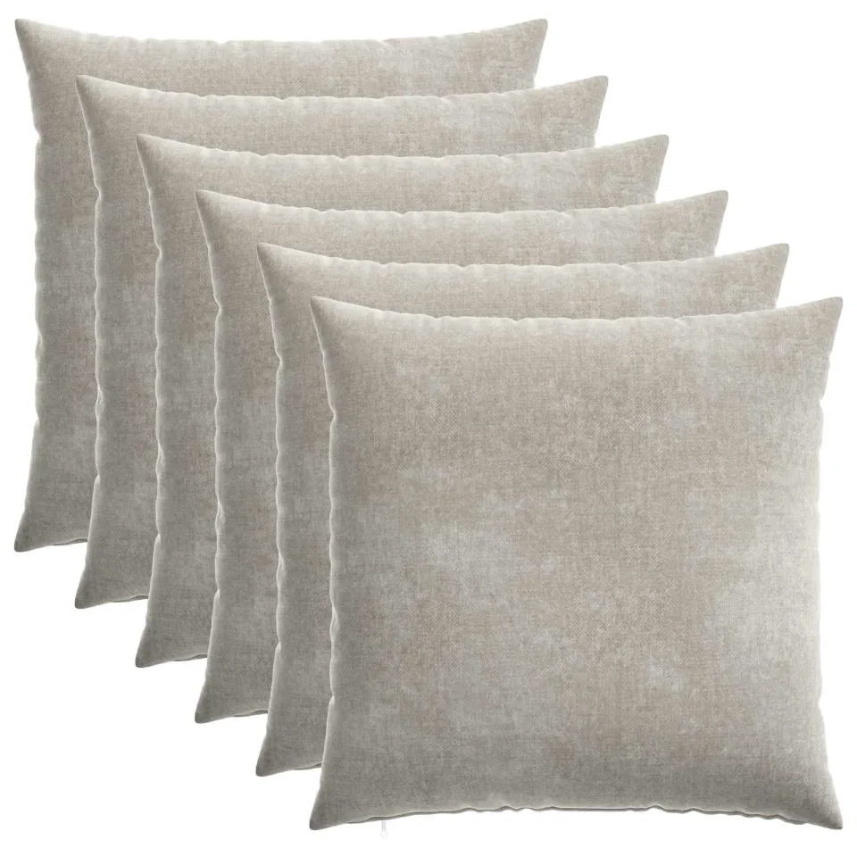 vidaXL Kussensloop 6 st HEERLEN Lichtgrijs 55 x 55 cm Chenille Stof