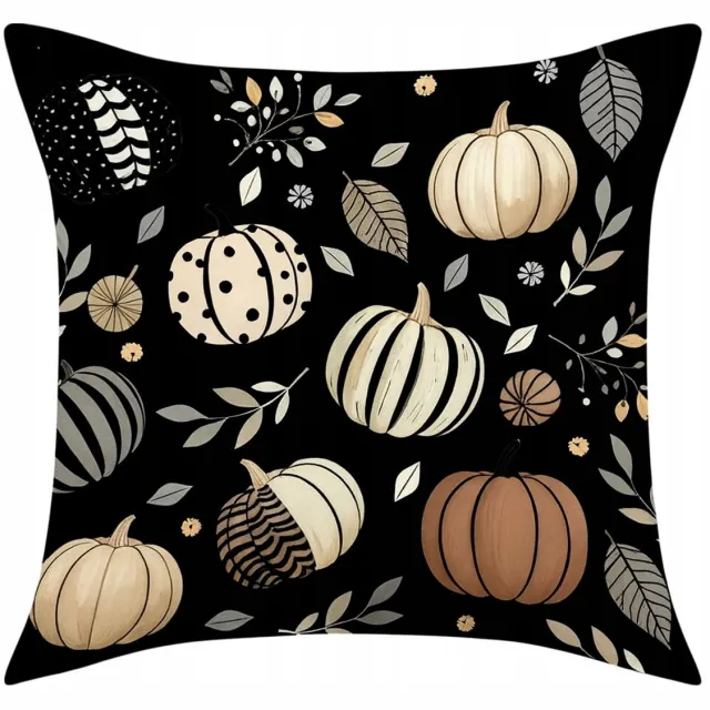 eCarla Sierkussenhoes 45x45cm Boho Pompoen Herfst Print Multicolor