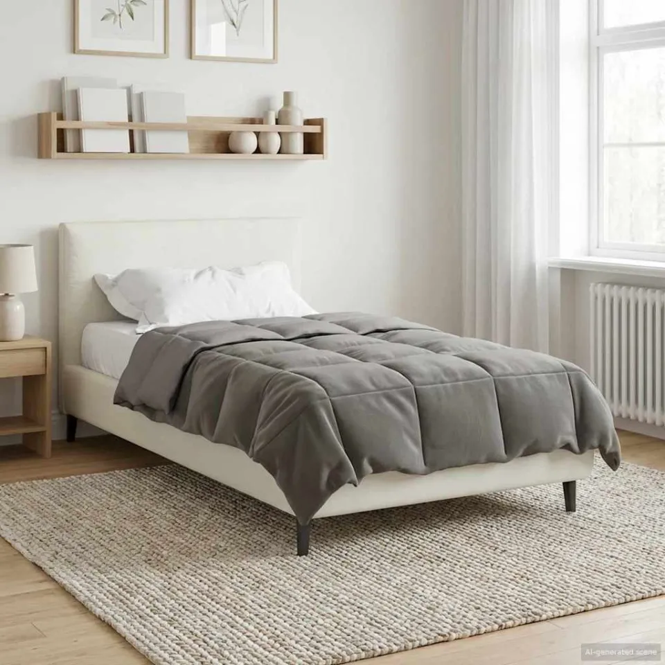 vidaXL Zomer Dekbed 155 x 220 cm Zomer Microfiber (100% polyester) lichtgrijs, foto 4