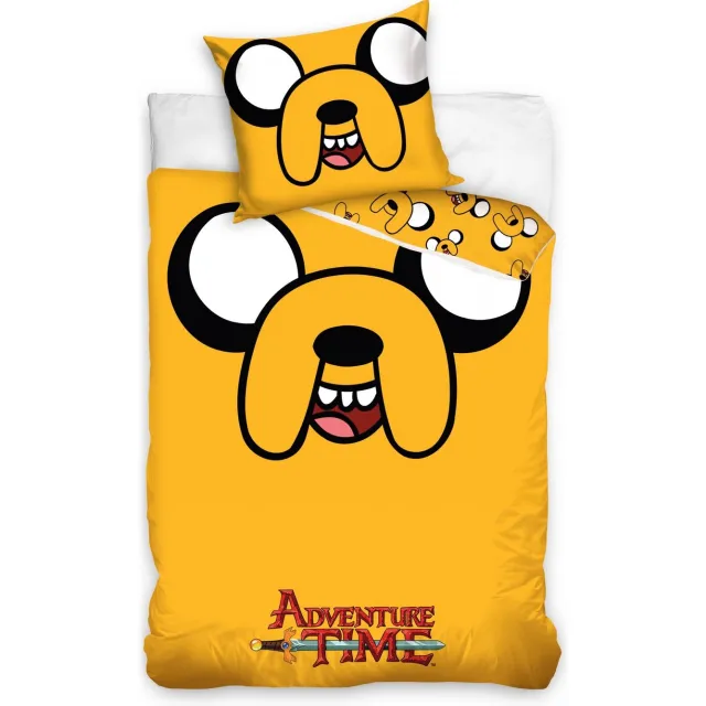 Carbotex Dekbedovertrek Adventure Time 100% katoen Jake 140 x 200 cm 1 Persoons 140x200 + 1 kussensloop Geel