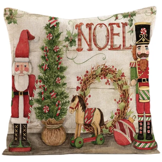 eCarla Kerst Kussenhoes Decoratief 45x45 cm - Gezellige Bollen multicolor