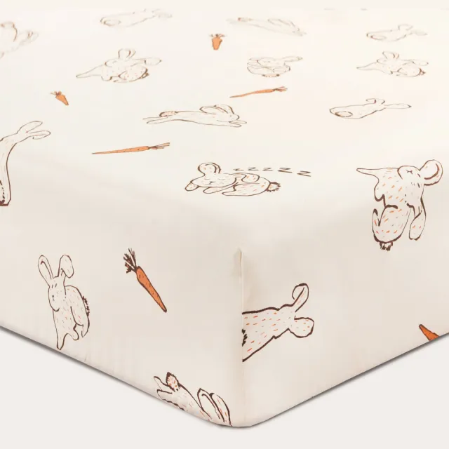 NOUS Kids katoenen hoeslaken ledikant (120x60 cm) Ecru