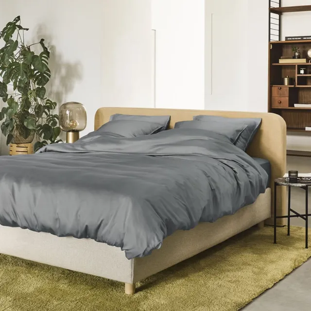 KOALA HUG Dekbedovertrek 100% Tencel lyocell, leisteen grijs 200x220 + 2 kussenslopen 60x70 - Temperatuurregulerend | Ventilerend & Absorberend | Anti-allergie & Hypoallergeen | Zacht voor huid & haar | 100% Plantaardig | Plasticvrij leisteengrijs