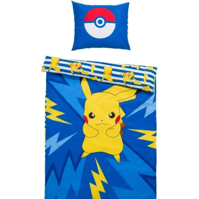 Pokémon Pokemon dubbelzijdig bedrukt Dekbedovertrek 140x200 cm kussen 60x70 cm - Eenpersoons dekbed 140x200 cm Wit
