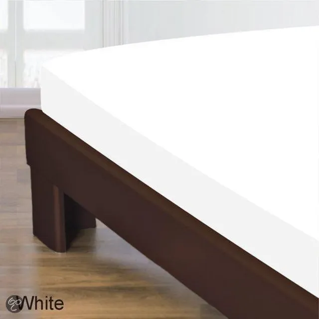 Homéé® Hoeslaken Katoen wit 140x200 +30 cm eenpersoons bed - gladde 100% Katoen - Perfecte pasvorm