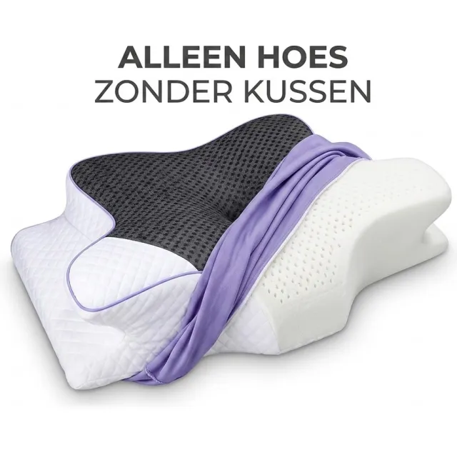 Quincs Kussensloop - kussenovertrek - Kussen Hoes voor antisnurk kusssen - Niet geschikt voor andere kussens wit / carbon zwart