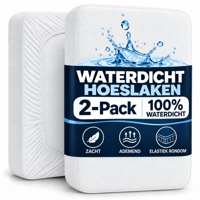 Komfortec 2-delige Set Matrasbeschermers 90x200, 120x200, 140x200, 160x200, 180x200 of 200x200 cm Wit