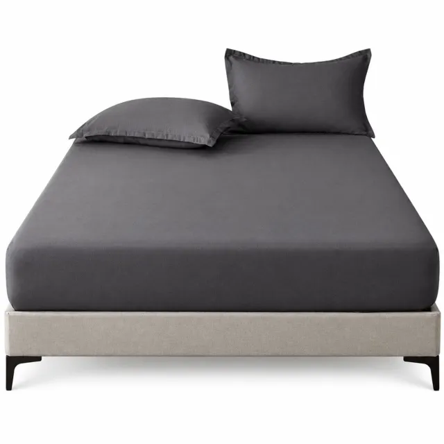SWGOTA Donkergrijs hoeslaken 200 x 220 cm - Polyester - Effen