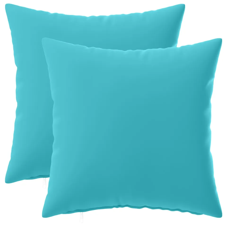 vidaXL Kussensloop 2 st HEERLEN Turquoise 50 x 50 cm Polyester, foto 3