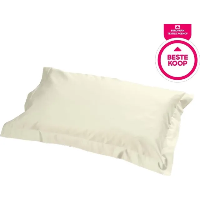 SENZATIONE 100% Katoen Satijn 2 PACK 2x Oxford Kussenslopen met Volant 60x70+20+5 cm ECRU