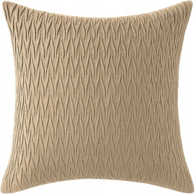Fitizzio Decoratieve Kussenhoes 40x40 cm Velours met Golfpatroon - Beige