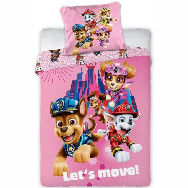 PAW Patrol BABY Dekbedovertrek, Let's Move - 100 x 135 cm - Katoen Roze