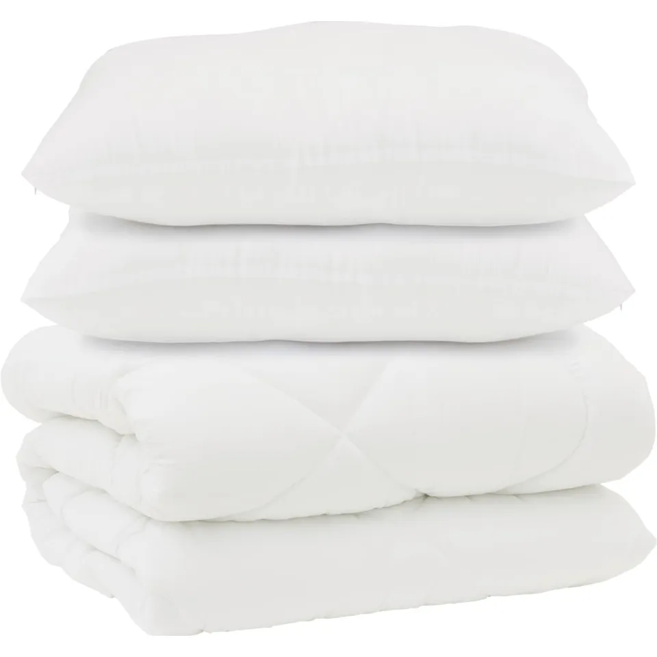 vidaXL Dekbed met Kussens 3 st Wit Microfiber en Dons Feather, foto 3