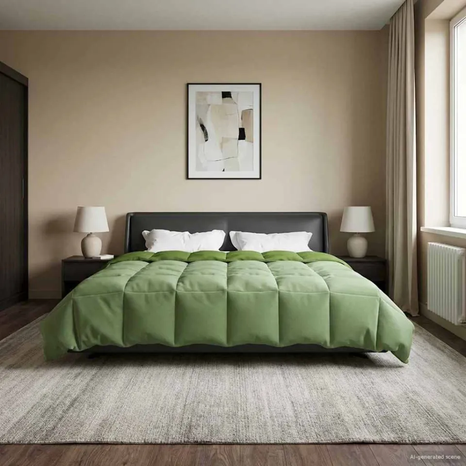 vidaXL Zomer Dekbed 220 x 240 cm Zomer Microfiber (100% polyester) groen, foto 4