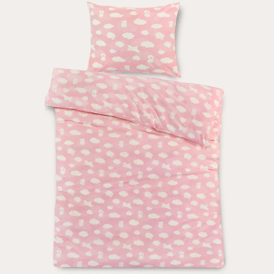 NOUS Kids katoenen dekbedovertrek kinderbed (120x150 cm) roze, foto 2