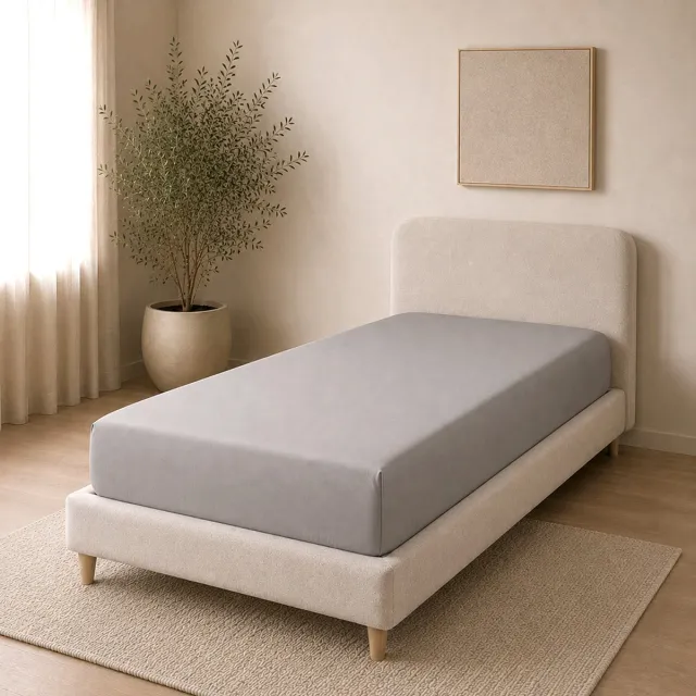 AMSTELINEN Hoeslaken 90x200 – Premium Hotelkwaliteit – TENCEL™ Lyocell Sateen – Calm Grey – Eenpersoons – Koeler Slapen, Zacht, Ademend & Hypoallergeen