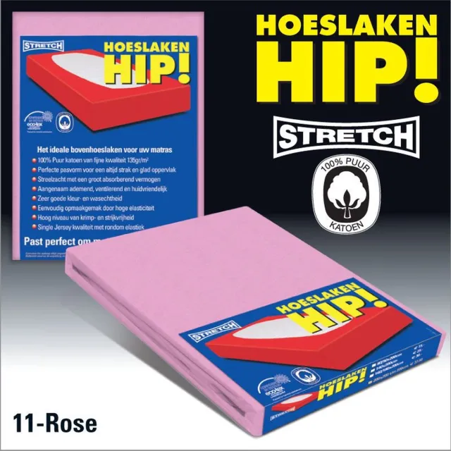 NachtrustOnline Hip! | 100% katoenen Jersey hoeslaken tot 30cm | Perfecte pasvorm | Stretch | Rose /220 cm XL