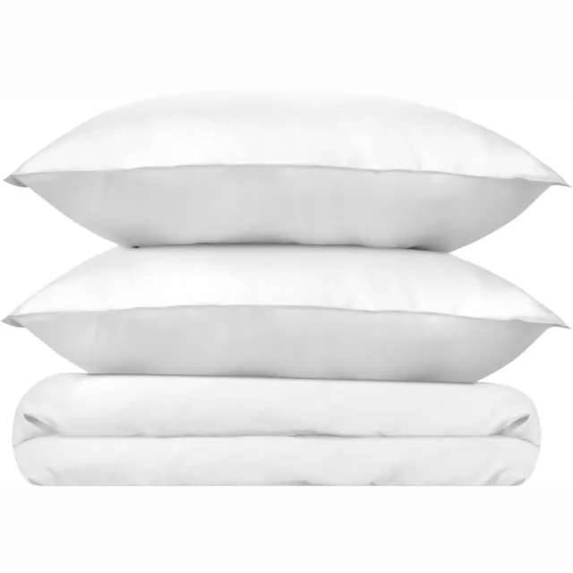 Wocha Dekbedovertrek Set - 100% Tencel Eucalyptus - 200x200/220 - Wit - Luxe, zacht en duurzaam incl. 2 kussenslopen